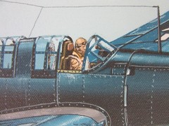 Raymond Waddey Painting WWII Curtis SB2C Helldivers Signed Harold Buell 20″x24″
