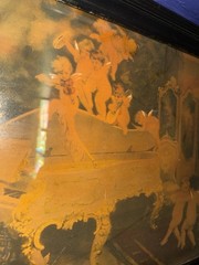1910 Angels & Cherubs Painting In Original Frame From Church Antique Store