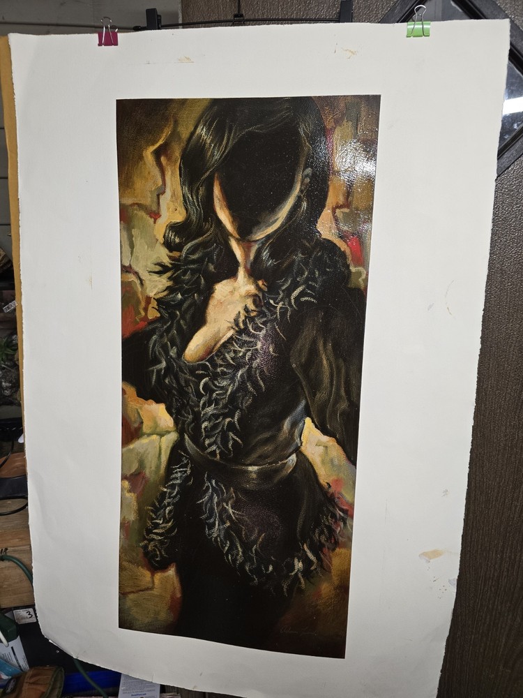 Adam Finli Painting NM 16x36in Painted On 44x30in Canvas Signed Not Framed