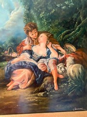 Original Framed Oil Painting Reproduction of Francois Boucher’s “Lover’s Tryst”