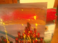 abstract paintings on canvas original twilight boom of the urban dream mini city