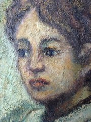 Antique Impressionist Oil Painting Portrait of a Young Woman Manner RENOIR MONET