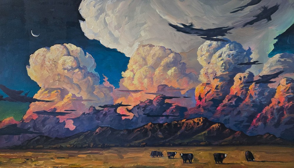 Expressive Southwest Art Large Impressionism Oil Painting Gallery Decor Hawkins