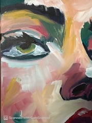 Colorful Pop Art Portrait Original Acrylic Painting 11×14 Signed Canvas Art