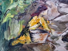 No.: 1033 oil painting artwork frame painting oil painting city river people