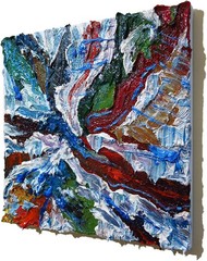 ORIGINAL OIL█PAINTING VINTAGE ART█SIGNED IMPRESSIONIST POP█ABSTRACT NATURE DECO