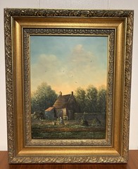 Hendrik Breedveld Oil On Board Summer Cottage Gardening