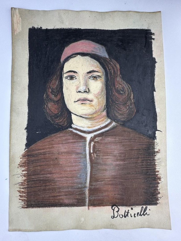 Sandro Boticelli COA Art Painting Original Drawing Vintage