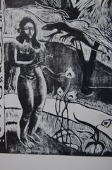 FRAMED PAUL GAUGUIN VINTAGE 1960’S PRINT OF THE WOODCUT „NAVE NAVE FENUA (1894)