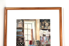 Vintage Storage Room Detailed Watercolor By Virginia Artist Lella Lee Edwards