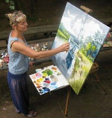 Woman Crayon Impressionism Painting Dorothy Laz
