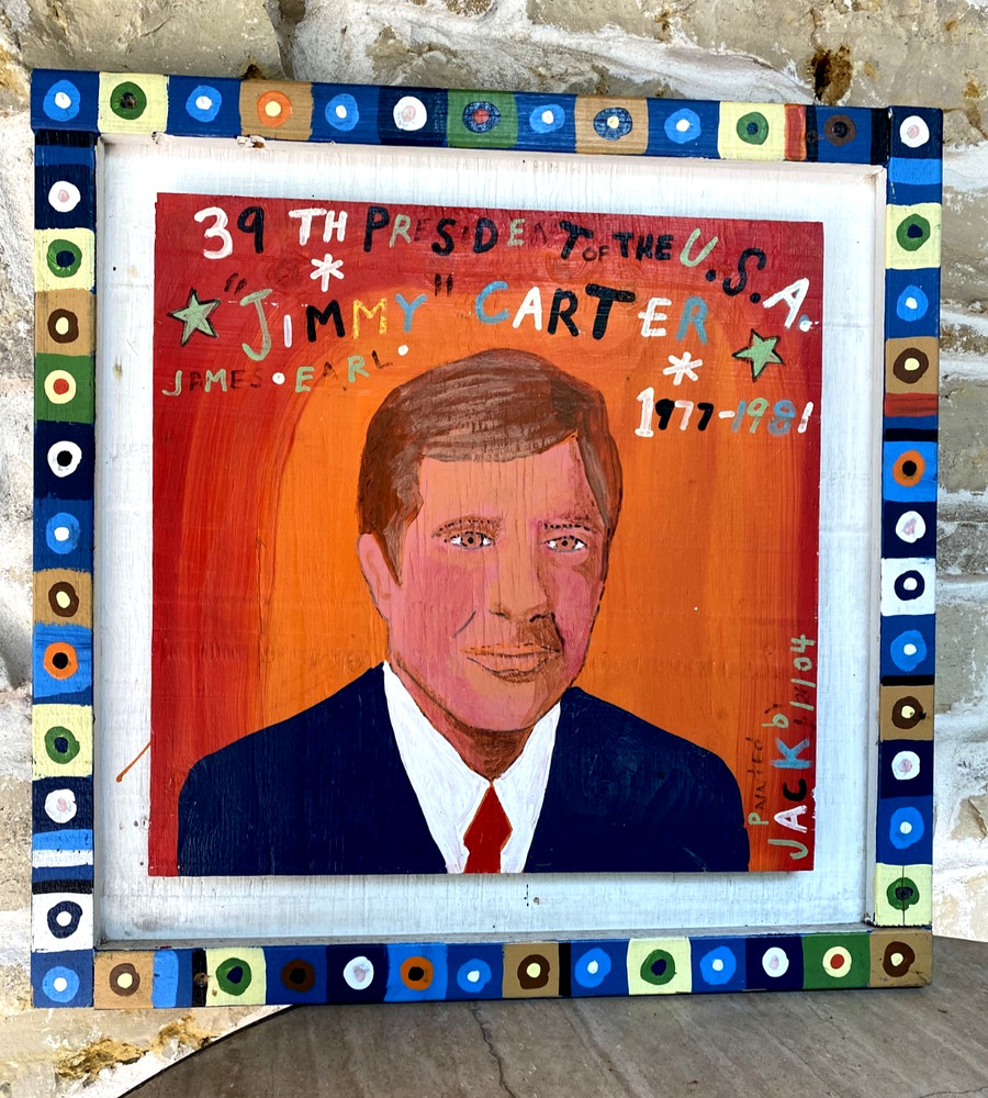 Jimmy Carter painting by Jack Poppitz „House of Blues“ 22×22 inches