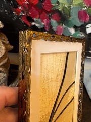 5×7 Ornate VTG gold frame featuring an Asian-inspired abstract Acrylic Painting