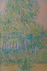 American or European painting house landscape French impressionist style