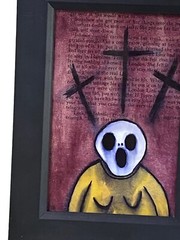 Original Painting Ghost Woman Lady #9 framed art horror Decor Halloween Ooak