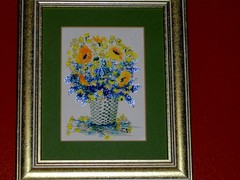 ORIGINAL Signed Rouse Bluebonnet Royal Bouquet Yellow TX Wild Flower Gouache Art