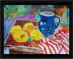 Abstract/Impressionism 11×14 Lemonade Service Handmade Colorful Art Painting