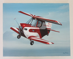 Raymond Waddey Painting Ray Stits SA-2A Sky Baby 1952 Smallest Airplane, 16″x20″