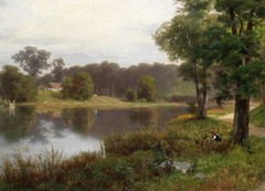 Lake Landscape classical Oil painting Wall Decor Giclee Printed on canvas P458