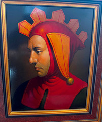 William Bill Sala Surrealsit Artist Painting Of Jester Framed