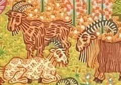 Marie-France Avenel “ Herd of Goats “ Oil Painting Autograph H 21 x W 17.7 in
