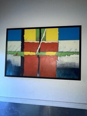 37.5”x25.5”. Original. Abstract. Artist wrapped and framed . Signed and dated 09