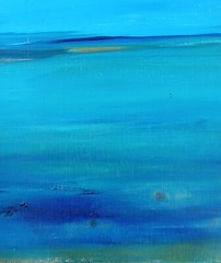 Painting Original Art Waterscape On Wood Wall Decor Imaginary Seascape BIN