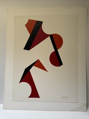 BETTY GOLD PAINTING CONSTRUCTIVISM CUBISM ABSTRACT MODERNISM VINTAGE FAMOUS ART