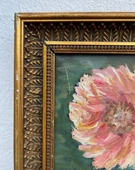 Impressionist Floral Still Life Oil Painting Art Deco 42x42cm