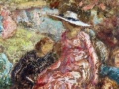 HIGHLY INTERESTING ANTIQUE OIL IMPASTO PAINTING CIRCLE OF ADOLPHE MONTICELLI ART