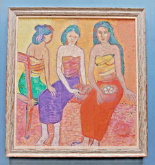 Three Sisters oil on canvas signed and dated 1999
