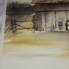 Original Water Color By Don Kergarise Barn Fulton Co Indiana Painting On Paper