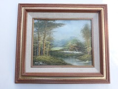 Phillip Cantrell Giclee Print? Landscape Trees River15″wide x13″tall frame READ