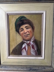Vintage G Cienti „Portrait Of A Young Man“ Pastel Painting – Signed/Framed