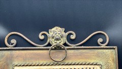 2 PC C Winterle Olson Metal Wall Art Vanity Powder Room Lions Head Knocker 16×14