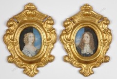 School of John Hoskins (1590-1664) „Married Couple“ two Important miniatures (m)