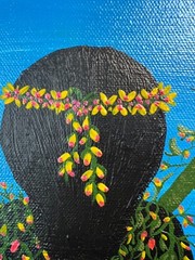 Floral Farewell “ A Womens Garden of Dreams“ 24x20x3/4 in. Hand painted canvas