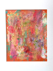 Painting Original Abstract Art Matted 11×14 Colorful Modern Acrylic Jimarieart