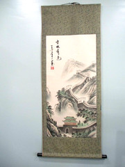 hand painted The Great China Wall Scene roll out paper tapestry
