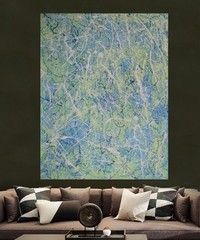 Jackson Pollock Style Giant Canvas Painting 81”X62” (6 Foot 9 inch) Abstract