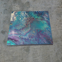 Cosmic Current Original Abstract Resin Fine Art Painting on Wood Panel Thick