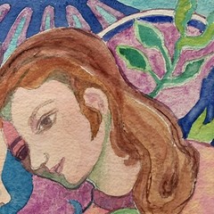 Watercolor Original Painting “ THE GIFT” By: Mary Stucker.