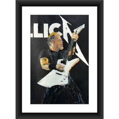 ORIGINAL 2 Piece 11×17″ Metallica Hetfield Hammett Music Impasto Art Painting