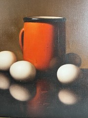 AL ALFRED JACKSON COFFEE EGGS STILL LIFE AFRICAN AMERICAN ARTIST OIL PAINTING