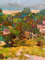 Oil painting Meadow Ukrainian painter canvas Unframed original Decor landscape