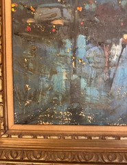 Old Vintage Oil Painting 16 x 20 (Frame 26 x 22) Fair/Poor Cond. Paint chipping