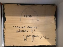 Walt Hall Mixed Media on Wood Art “Engine Engine Number 9” Signed 2016