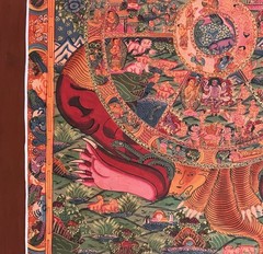 SAMSARA WHEEL OF LIFE BHAVACHAKRA THANGKA HAND-PAINTED TIBETAN MANDALA ART
