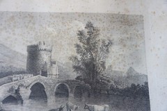 LARGE ENGRAVING EARLY 19TH CENTURY ANIMATED VIEW LANDSCAPE BRIDGE LUCANO ANCI…