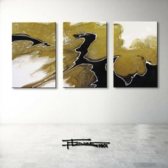 Abstract Painting Modern Canvas Wall Art Large Resin Coated Framed US ELOISExxx
